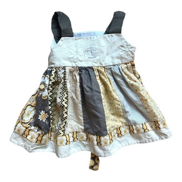 Toddler Girls Annie’s Clothesline Kate & Izzy Quilted Suiting Apron Dress - 3T - Picture 1 of 1
